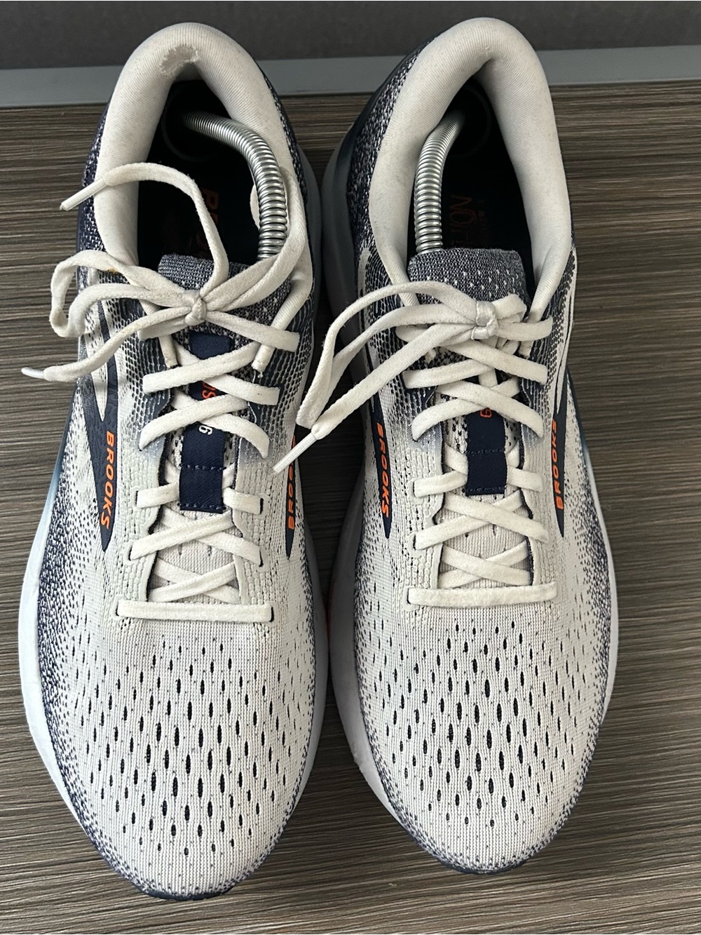 BROOKS Ghost 16 Running Shoes White Peacoat Orange Men's Size 12D - Picture 3 of 8